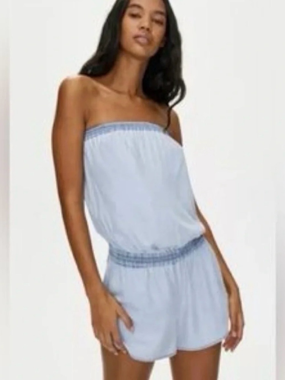 Azure Skies Denim Romper — Size M